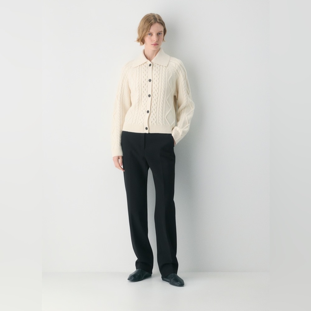 Aritzia Heritage Knit Merino Wool Collar Cardigan